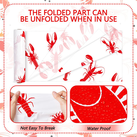 Mepase lobster themed table cover suitable for disposable use