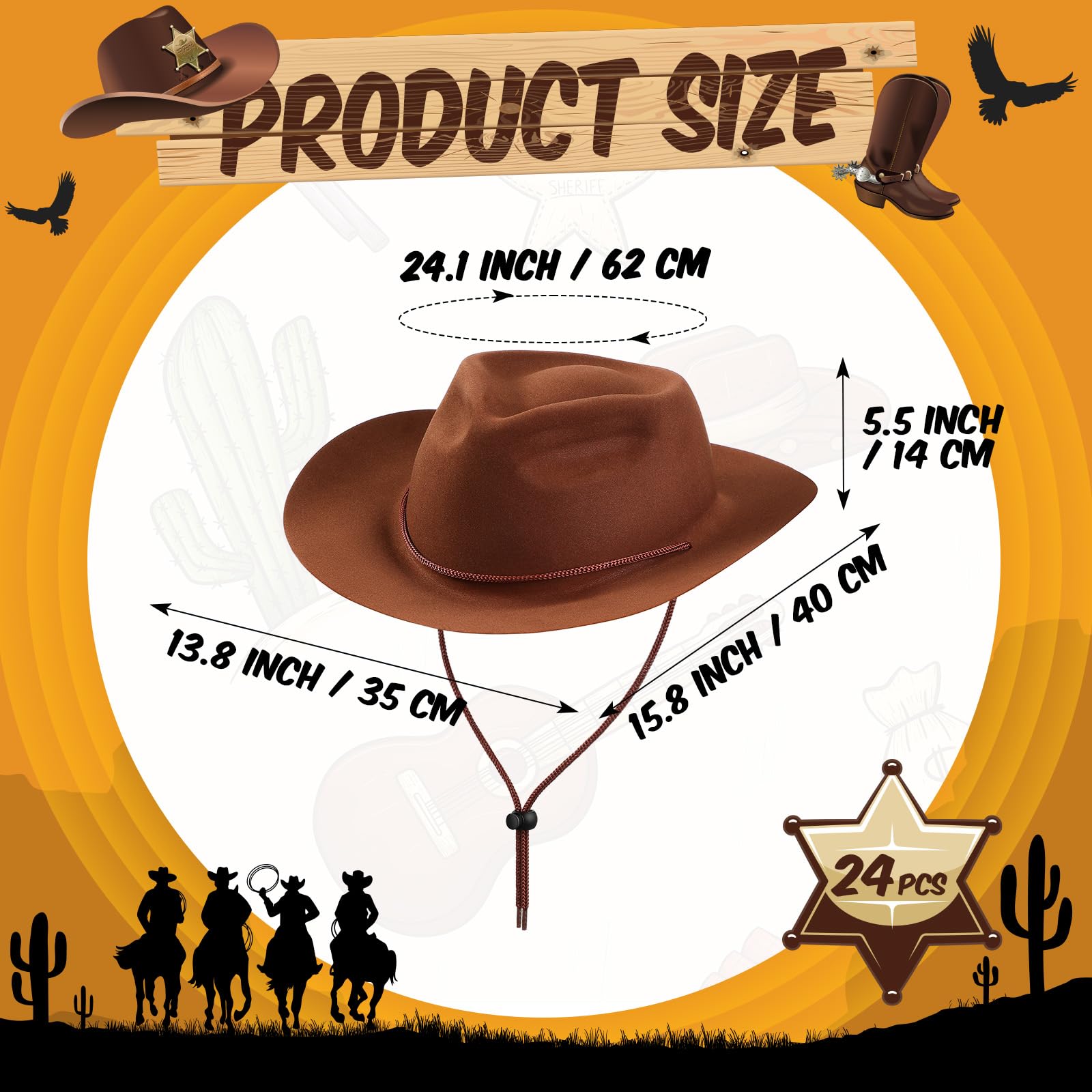 Mepase four-color cowboy hat set, great for coordinated party outfits.