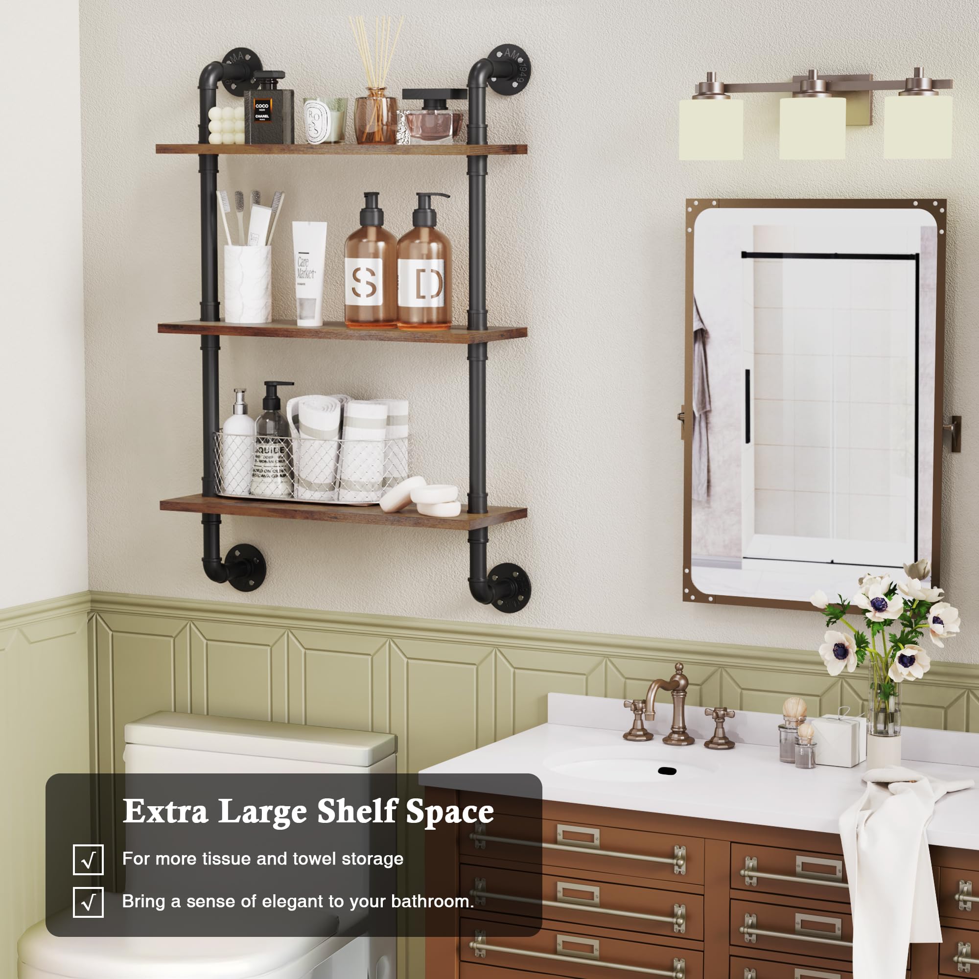 Merapi shelves decor display living room with plants and books; space-saving design.