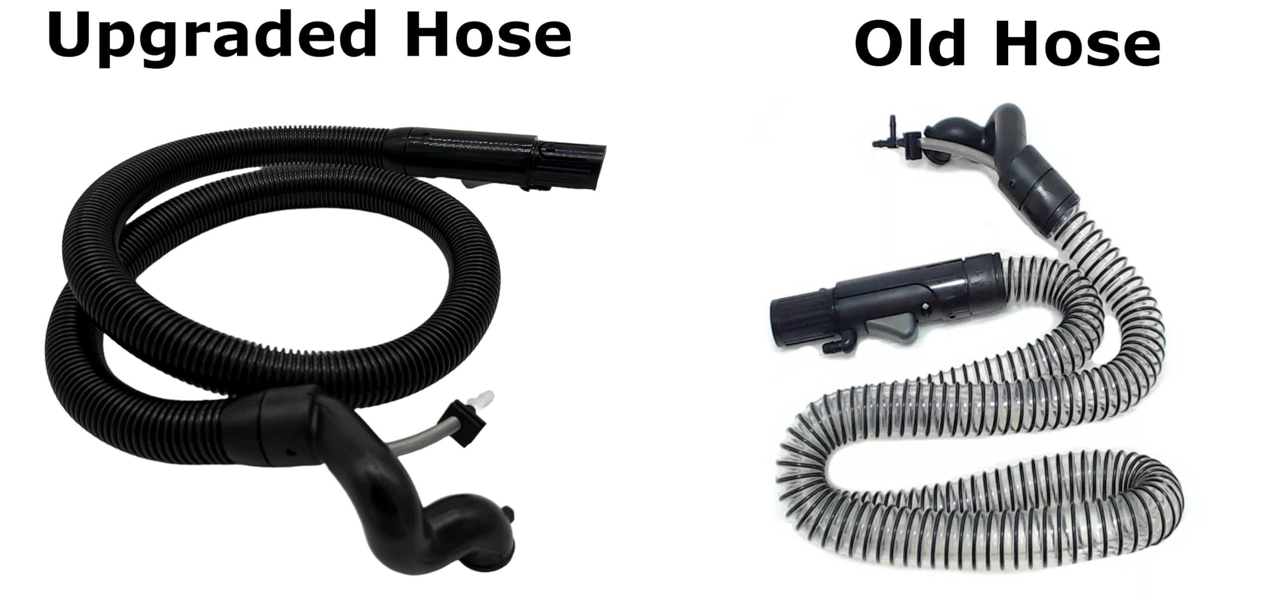 Merchandise Mecca hose with 180-degree swivel prevents tangles during cleaning.