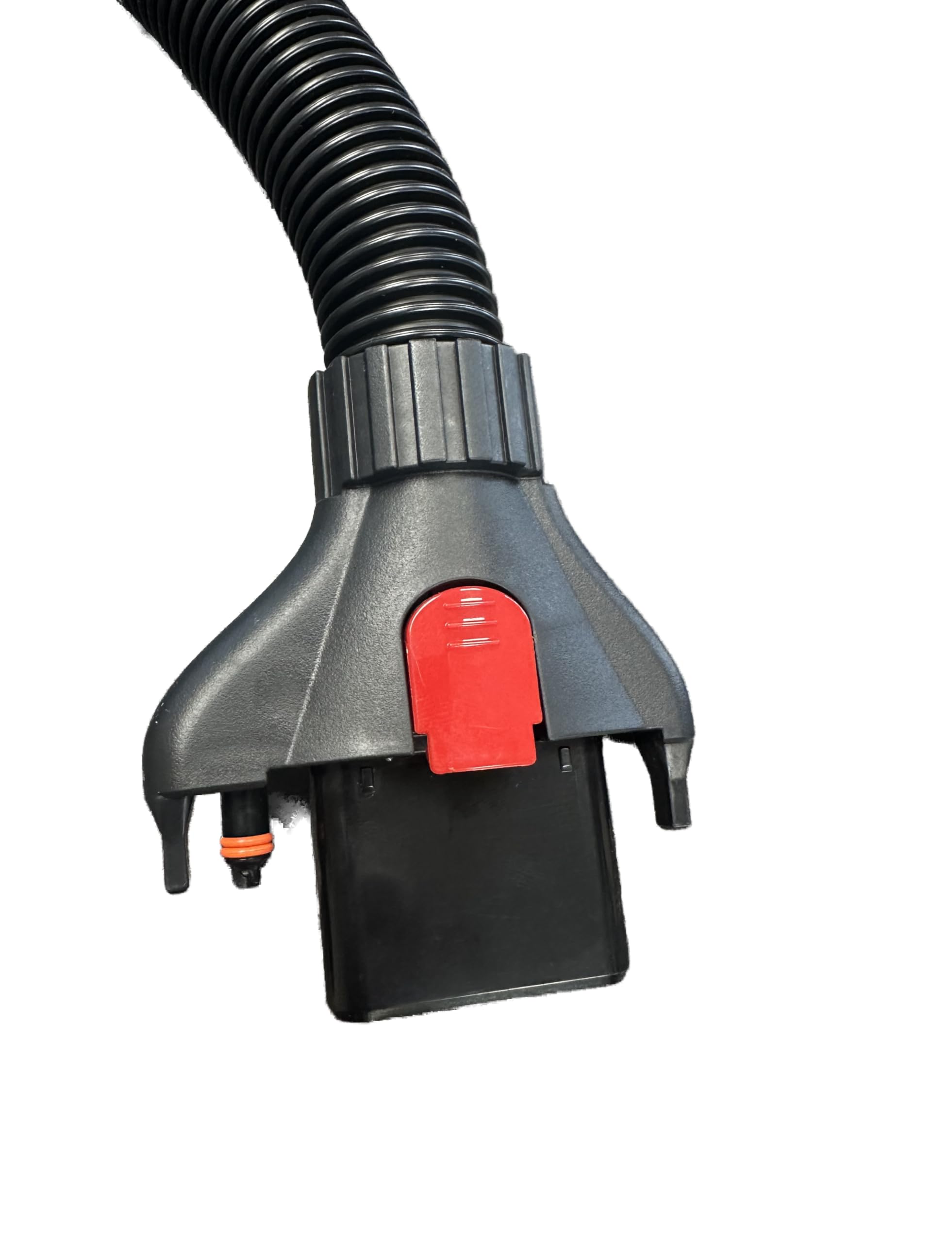 Merchandise Mecca locking connector ensures a leak-free, tool-free hose connection.