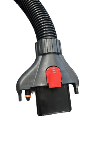 Merchandise Mecca locking connector ensures a leak-free, tool-free hose connection.