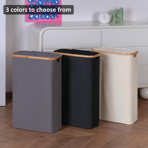 Merkisa bamboo-handle durable hamper for comfortable carrying