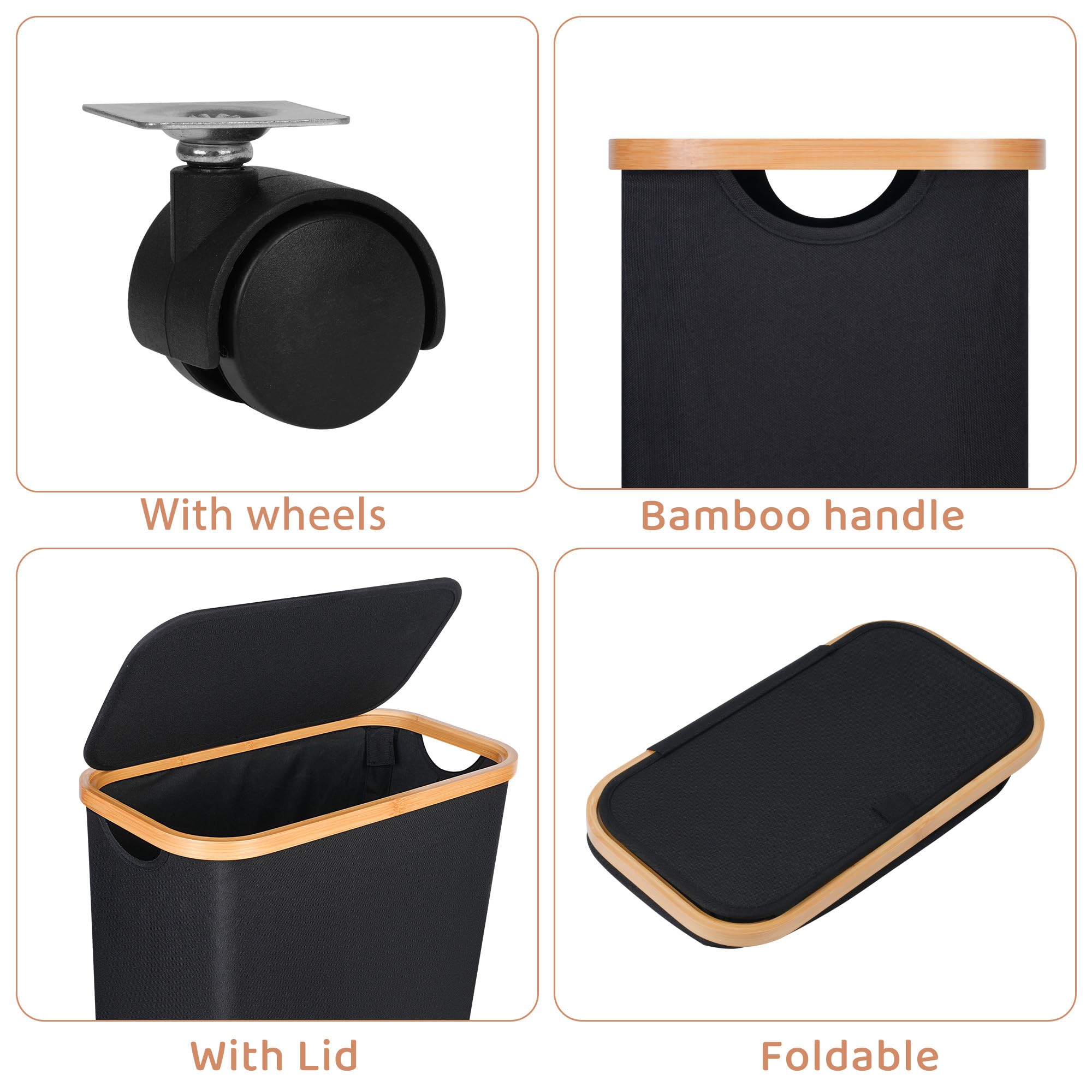 Merkisa collapsible laundry basket designed for compact storage when not in use.
