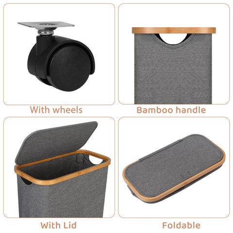 Merkisa basket with bamboo handles offers a comfortable grip for carrying.