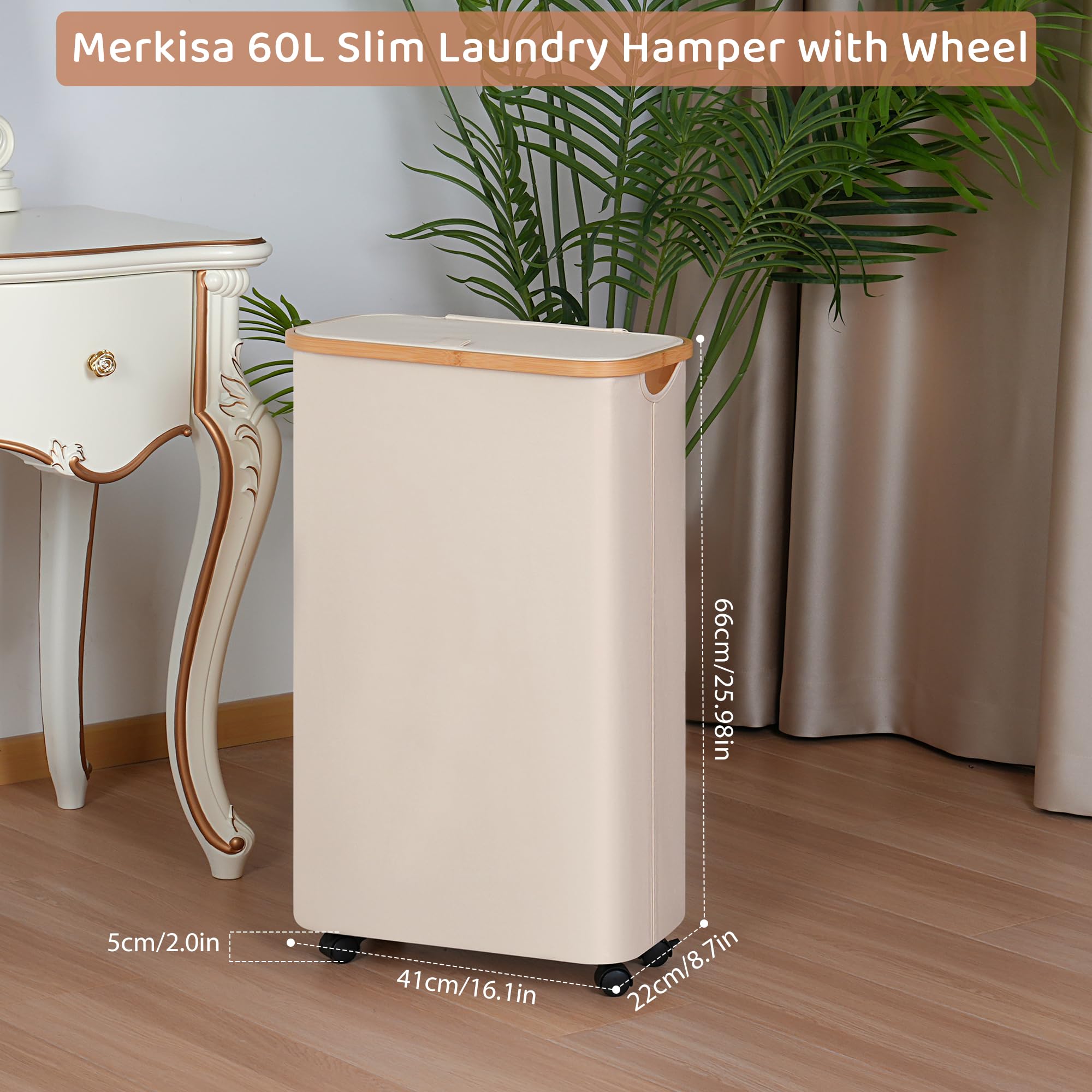 Merkisa lid and bamboo handles shown for odor control and gentle grip.