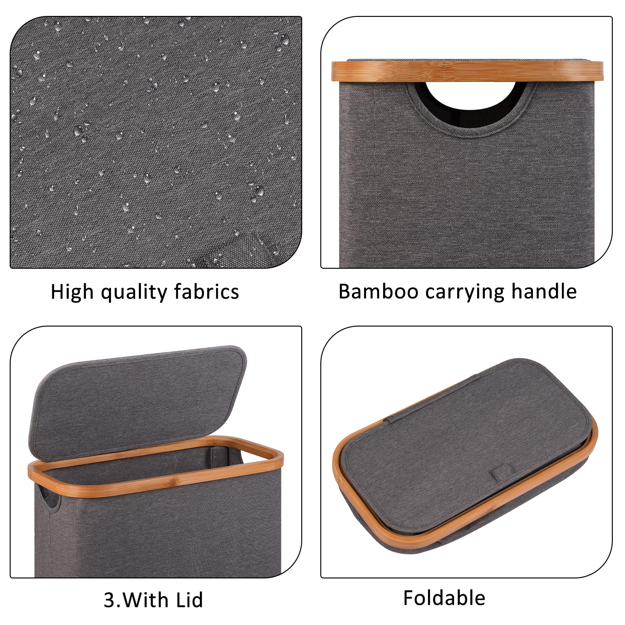 Merkisa Slim Laundry Basket with lid to contain odors