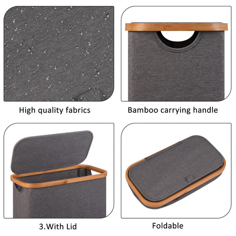 Merkisa Slim Laundry Basket with lid to contain odors