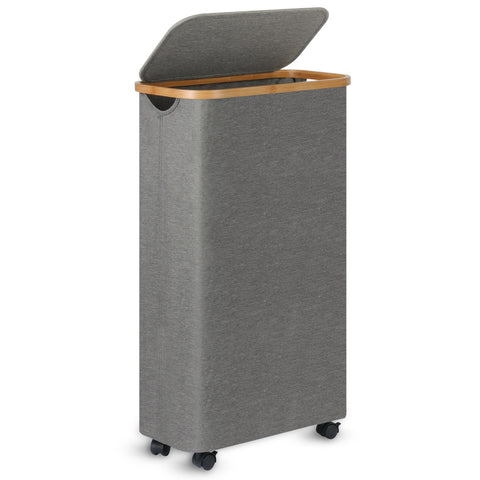 Merkisa Slim Laundry Basket with Wheels enables easy mobility across floors.