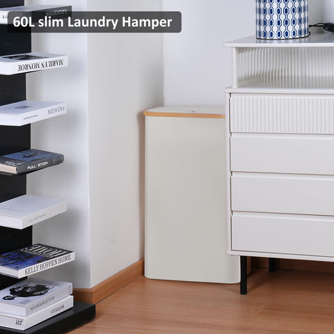 Merkisa Slim Laundry Hamper lid closed demonstrates odor control in use.