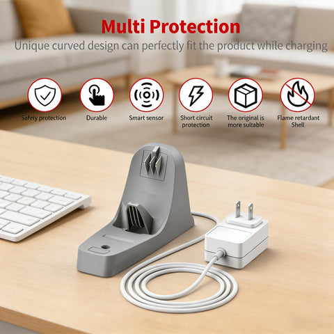 MEROM 6.5 ft AC cable enables flexible charging placement.