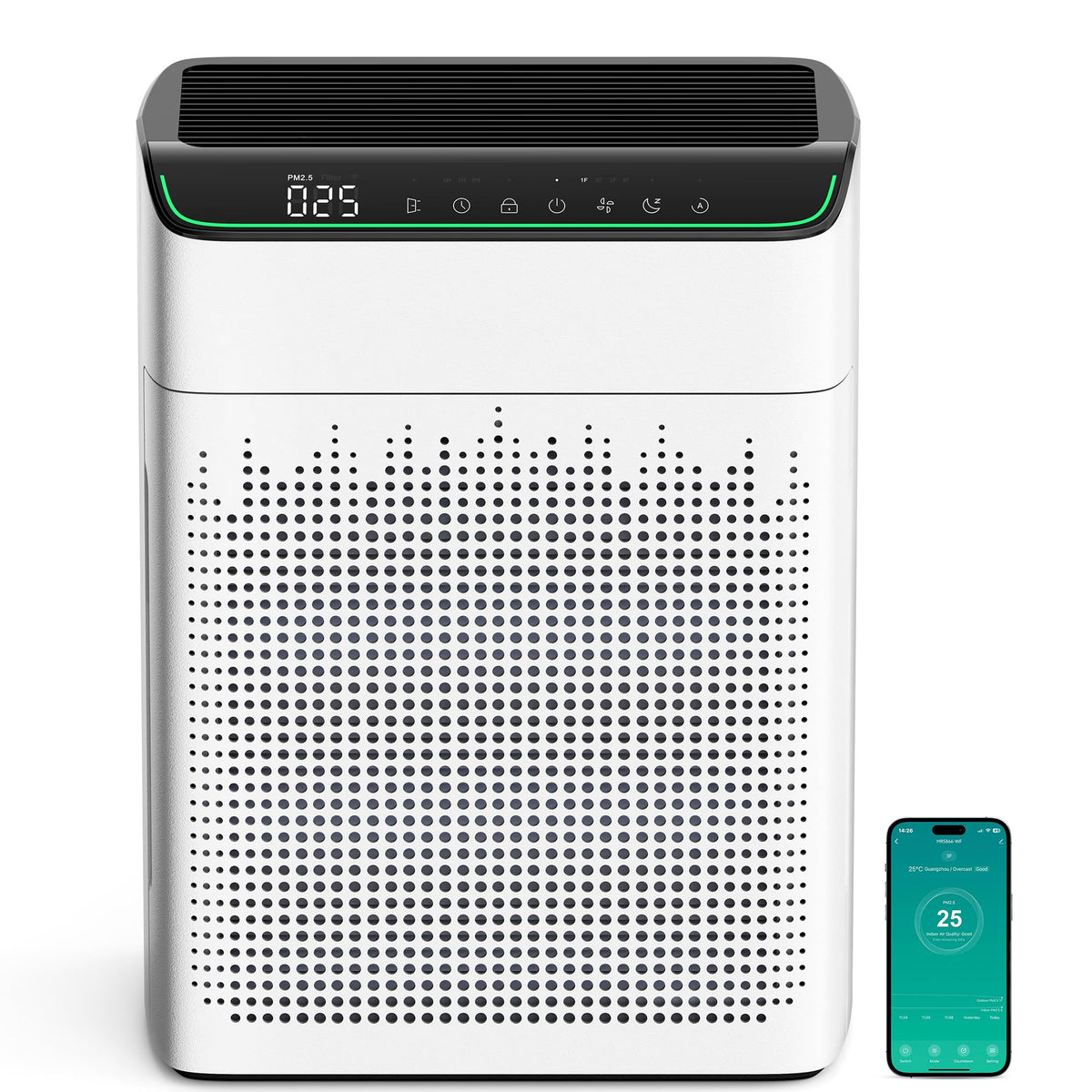 MERONTE MR5866 dual air intake for faster, more even air circulation in a large room.