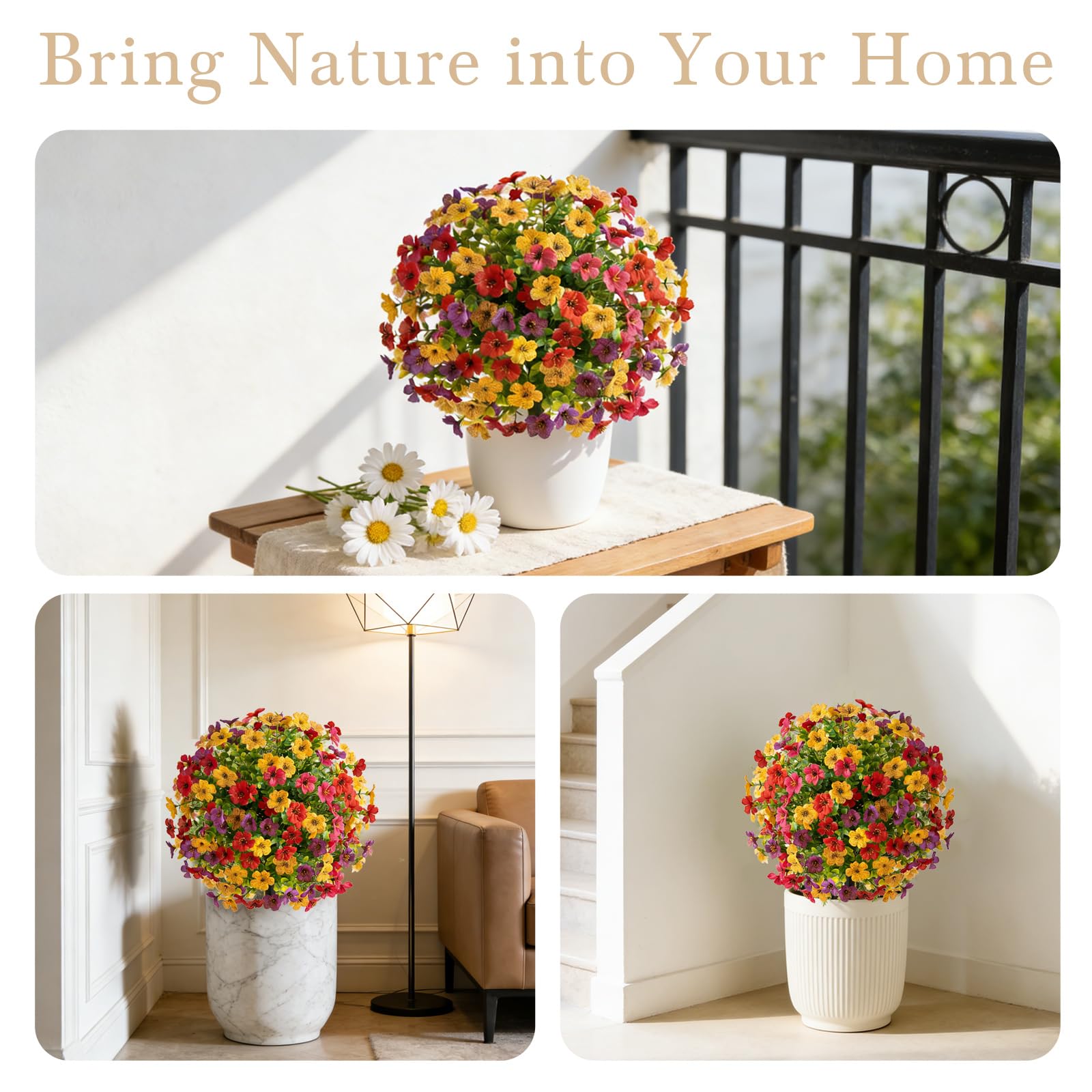 MERRI GLOW indoor faux topiary for living room decor