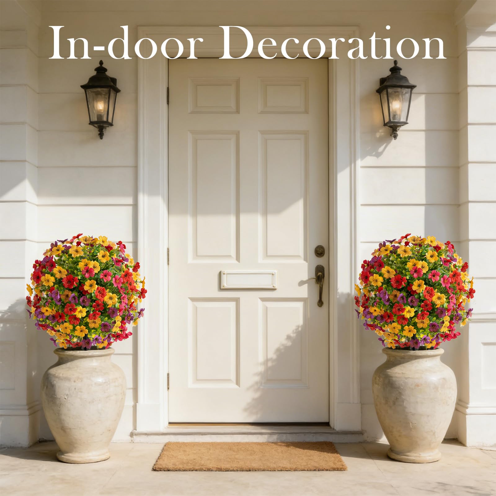 MERRI GLOW outdoor faux greenery enhances porch curb appeal