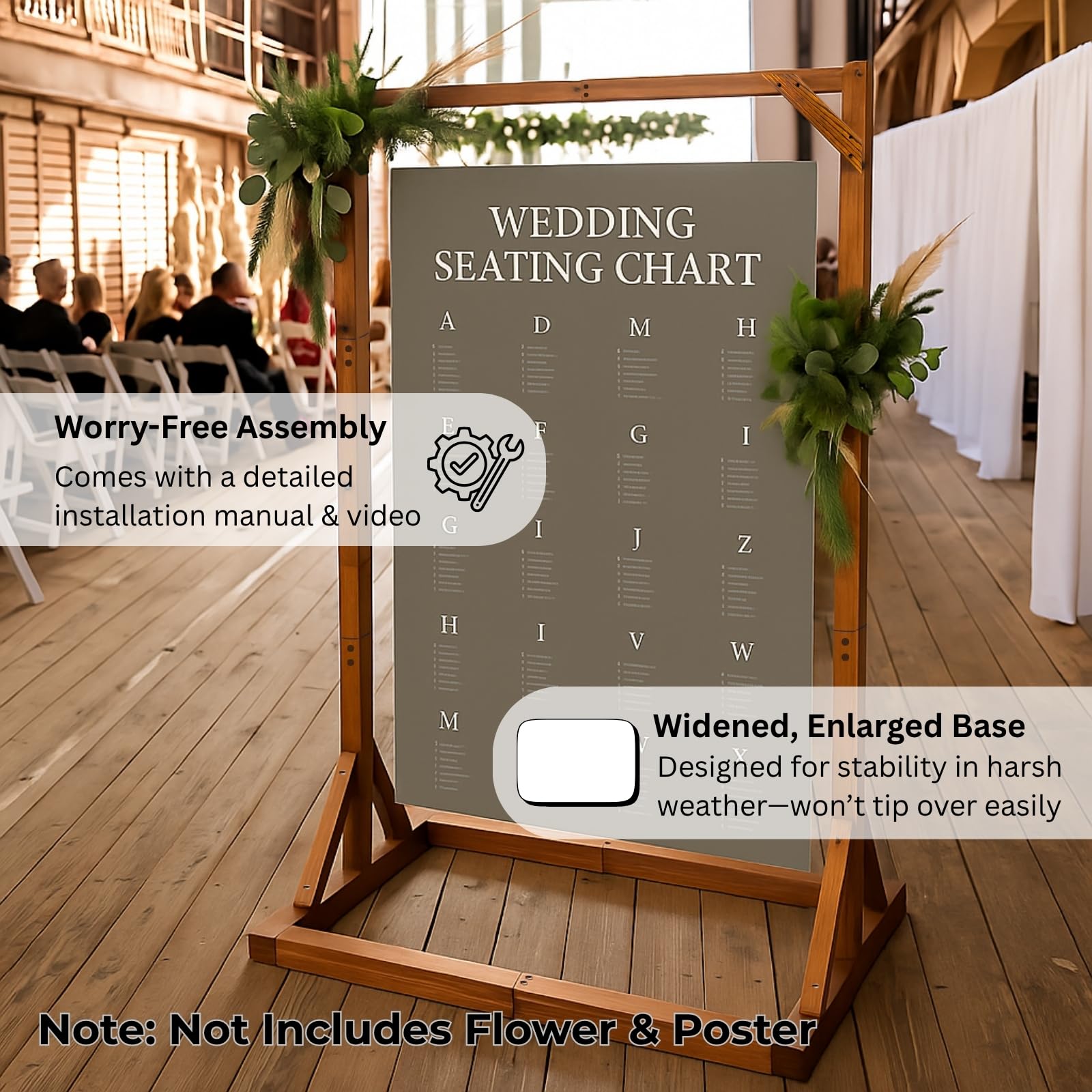 Merrifete adjustable poster holder enables 40, 53, or 66-inch heights.