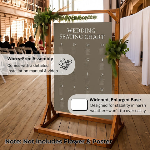 Merrifete adjustable poster holder enables 40, 53, or 66-inch heights.