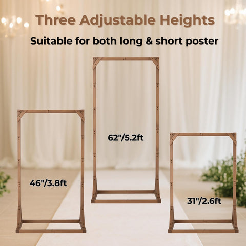 Merrifete heavy-duty wood easel with a sleek black finish for wedding decor.
