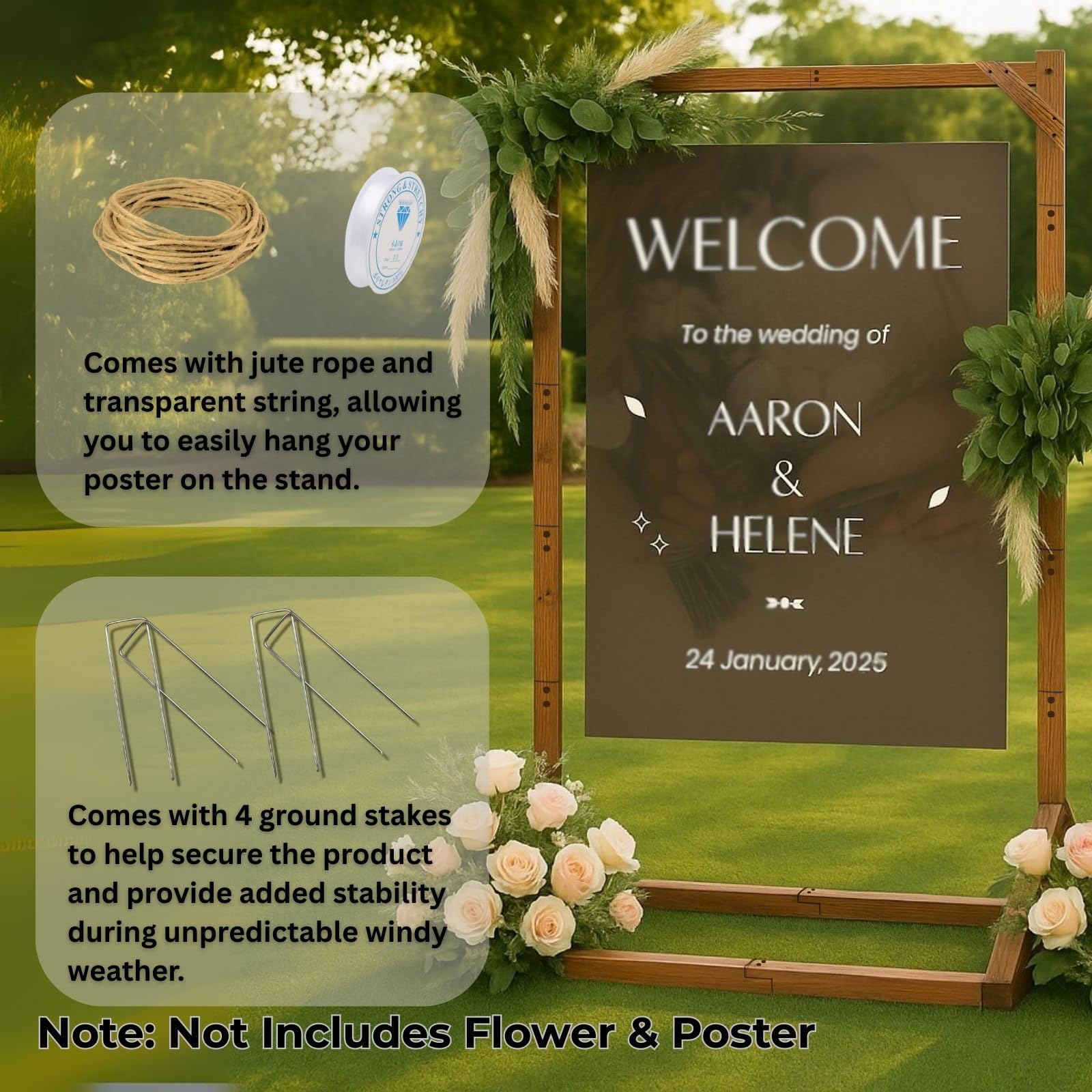 Merrifete sign stand suited for weddings, baby showers, birthdays, and more.