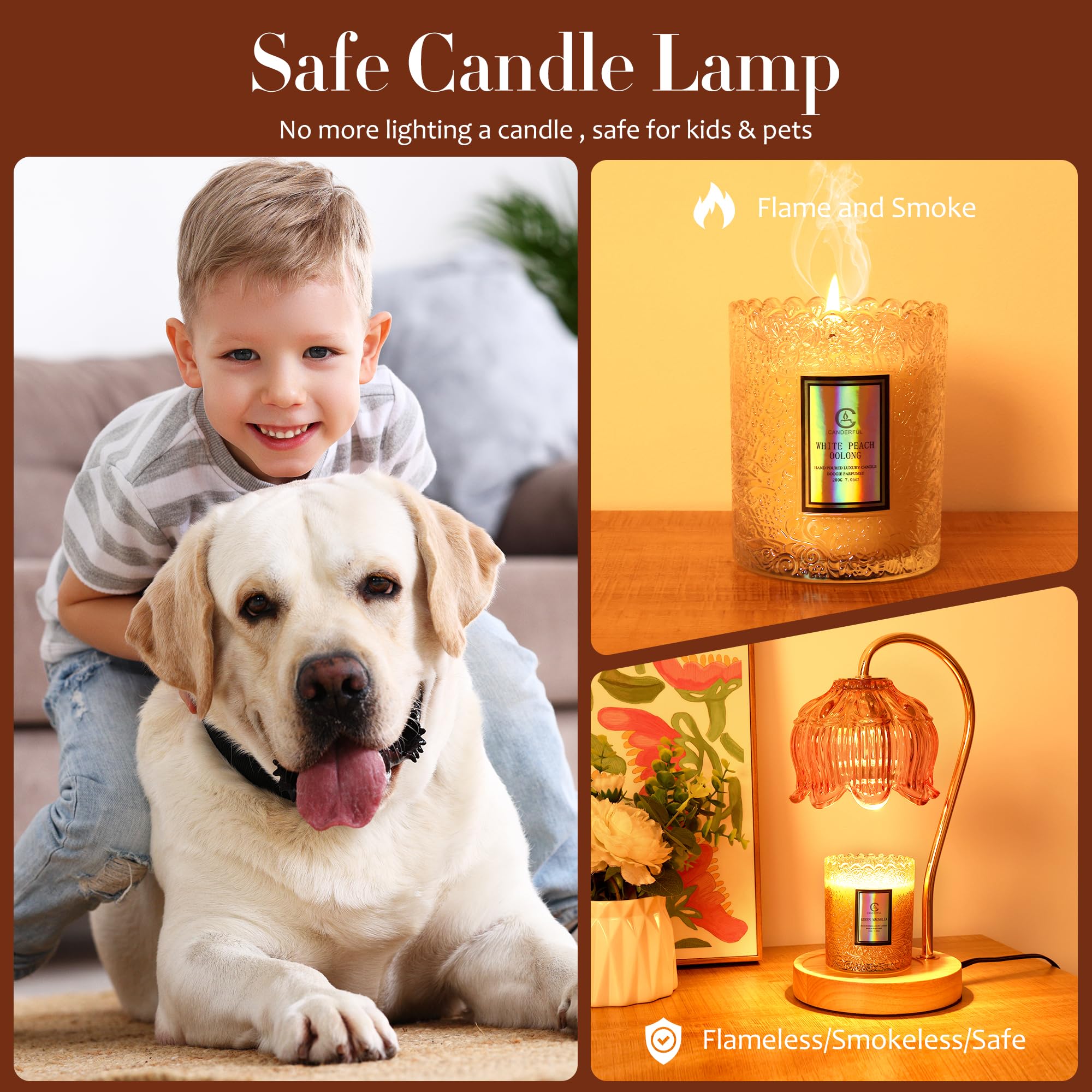 Merrtody flower warmer dimmable control enables precise wax melting.