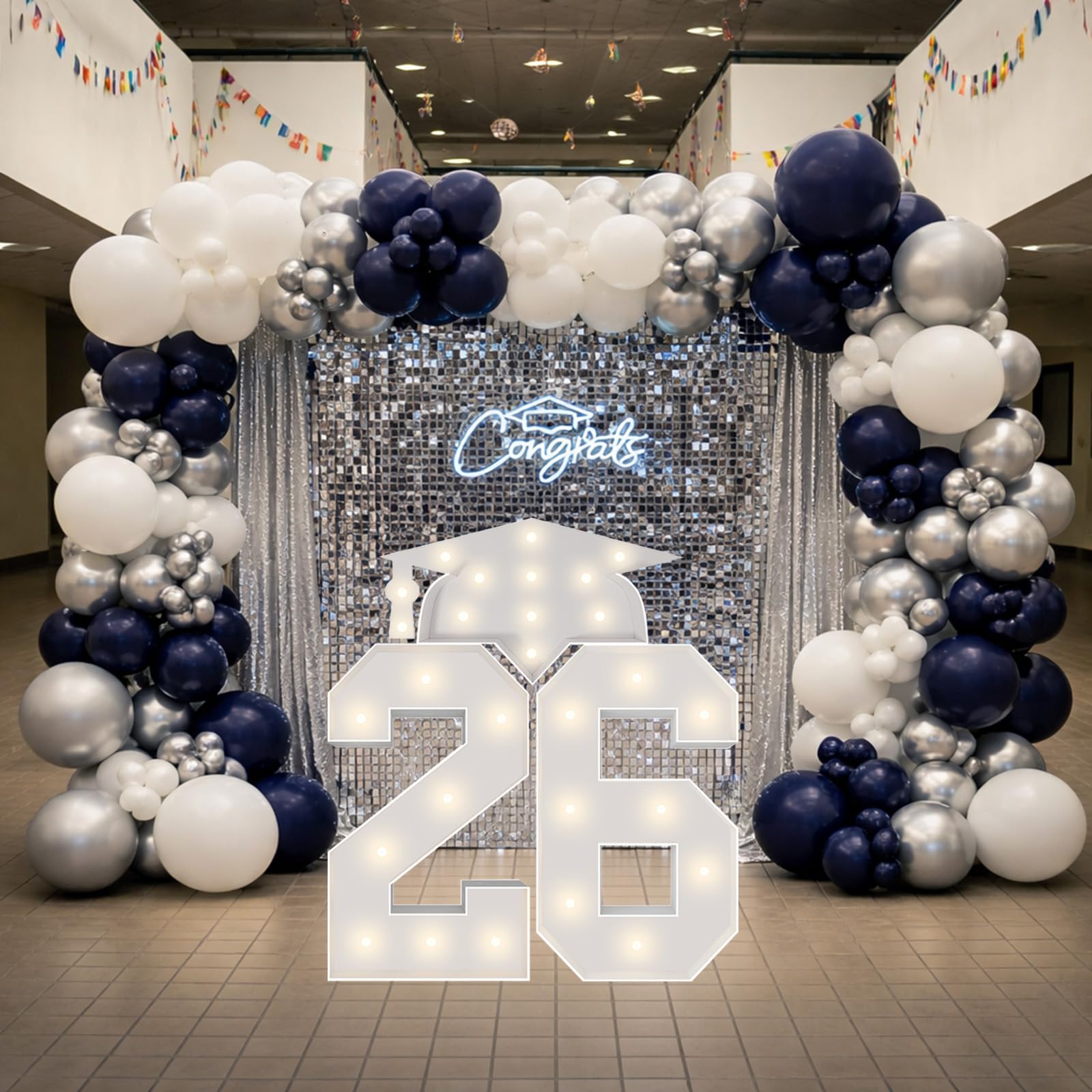 Merry Mosaics class of 2026 setup on a party table
