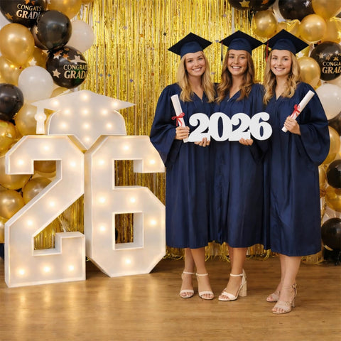 Merry Mosaics photo props perfect for graduation celebrations