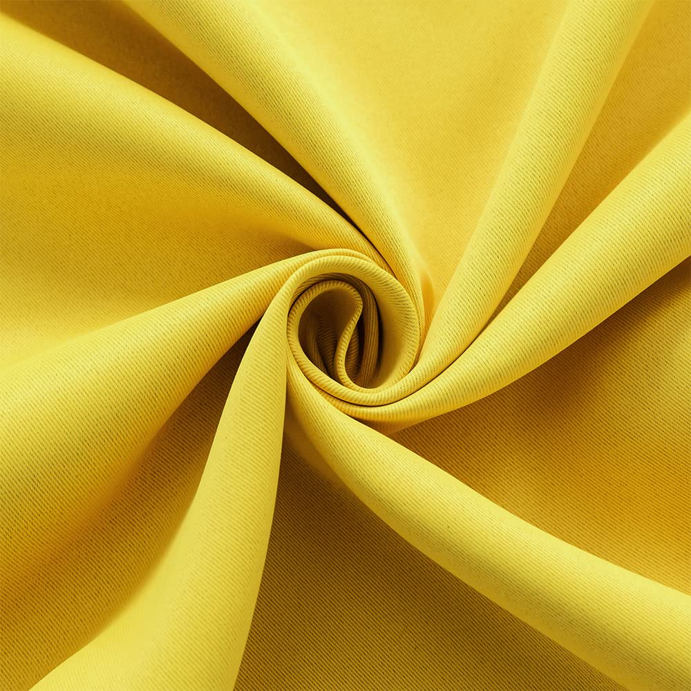 MERRYLIFE yellow grommet curtain panel detail for smooth operation