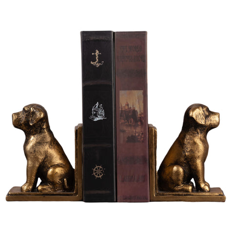Mervkis Labrador dog bookend statue provides sturdy shelf support.