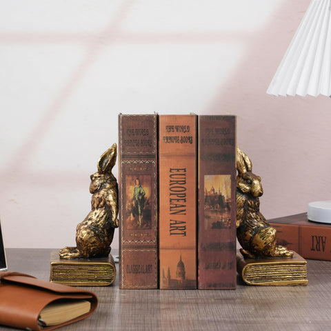 Mervkis gold rabbit bookend base pads prevent slipping on shelves