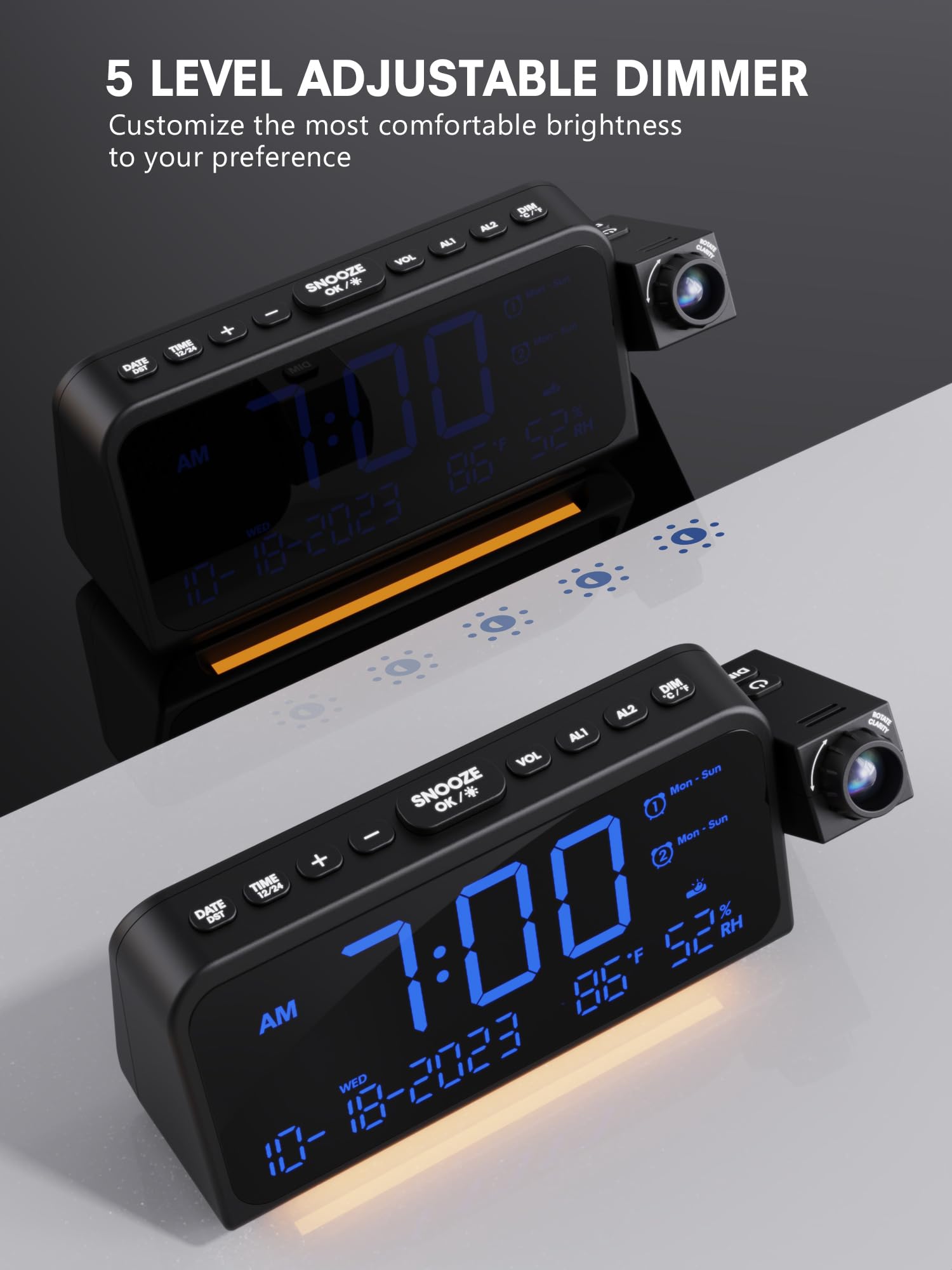 Mesqool 7-level alarm beeps wake heavy sleepers effectively.