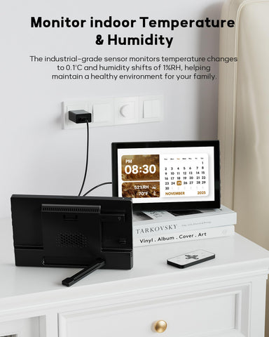 Mesqool clock auto-dimming adapts brightness for day and night comfort.