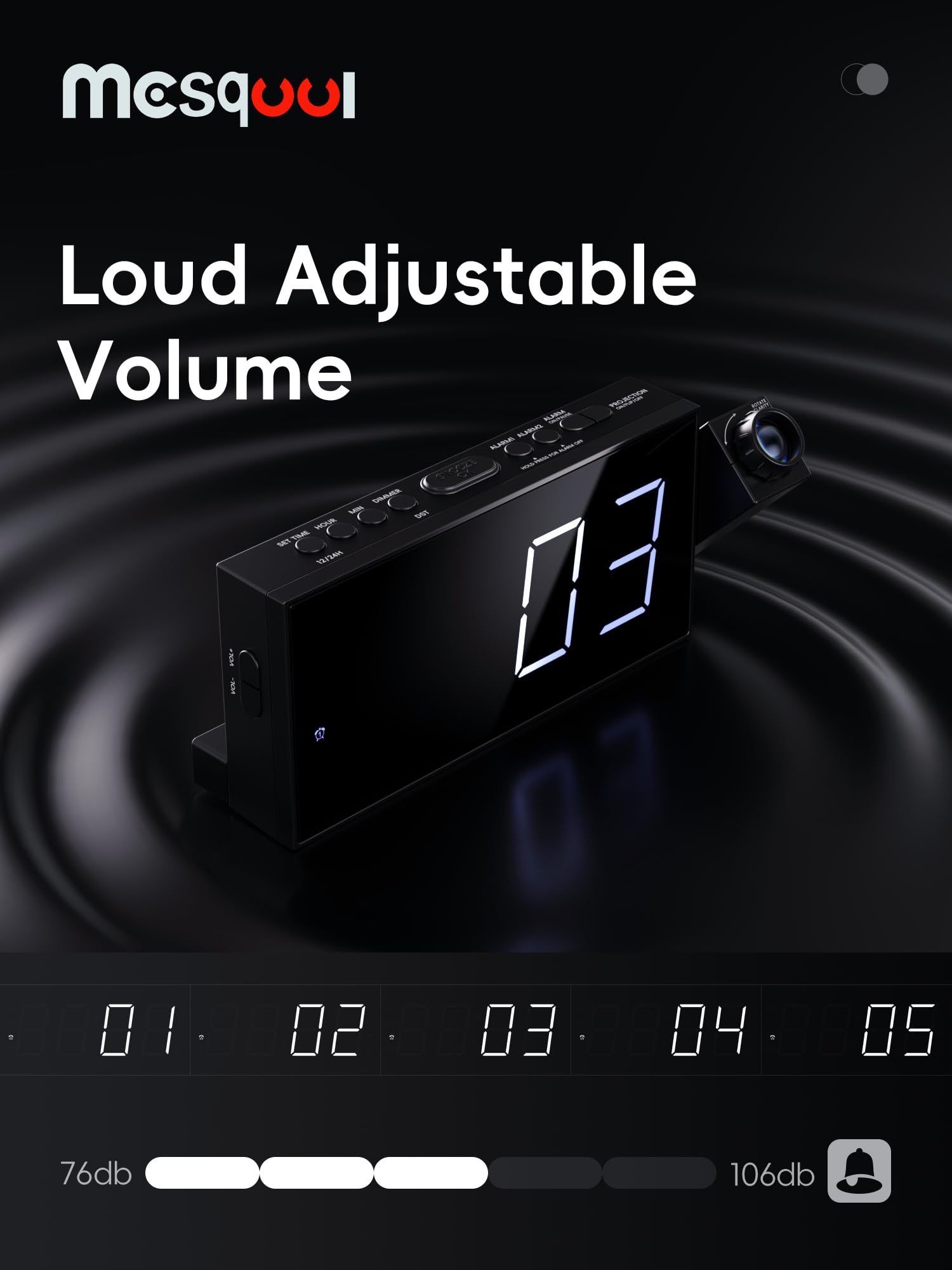 Mesqool time settings include DST and 12/24-hour formats for accuracy.
