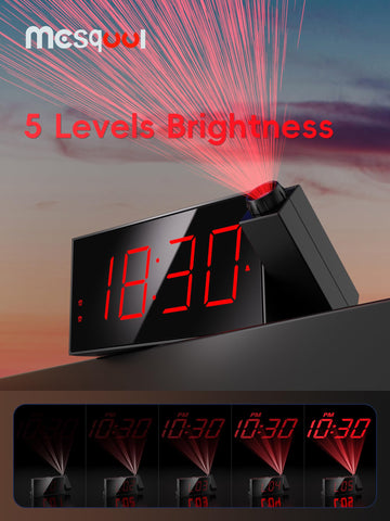 Mesqool projection alarm clock dual alarms for couples with different schedules