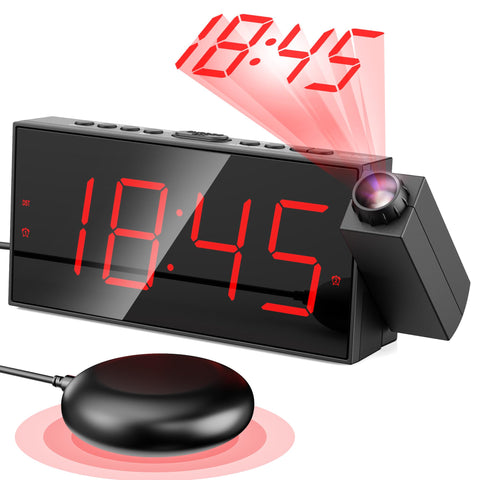 Mesqool clock under a pillow delivering bed shaker wake-up