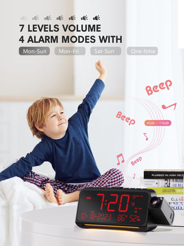 7-level beeping alarm with adjustable volume