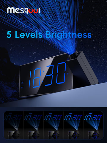 Projection onto wall for clear time viewing in the dark