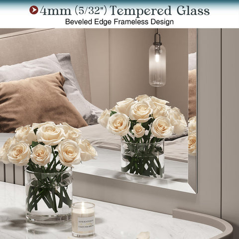 Mestikits crystal-clear tempered glass mirror for durable daily use.