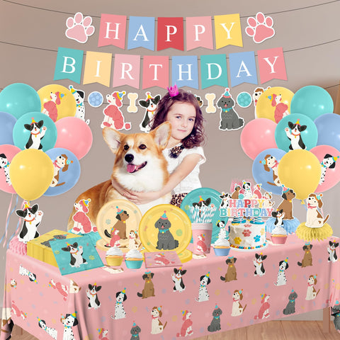 Meuqeaju puppy birthday plates 9inch sturdy disposable for quick cleanup