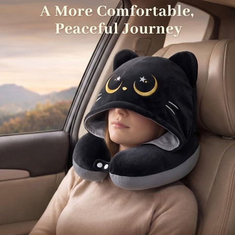 Mewaii memory foam pillow contours to the neck for long flights