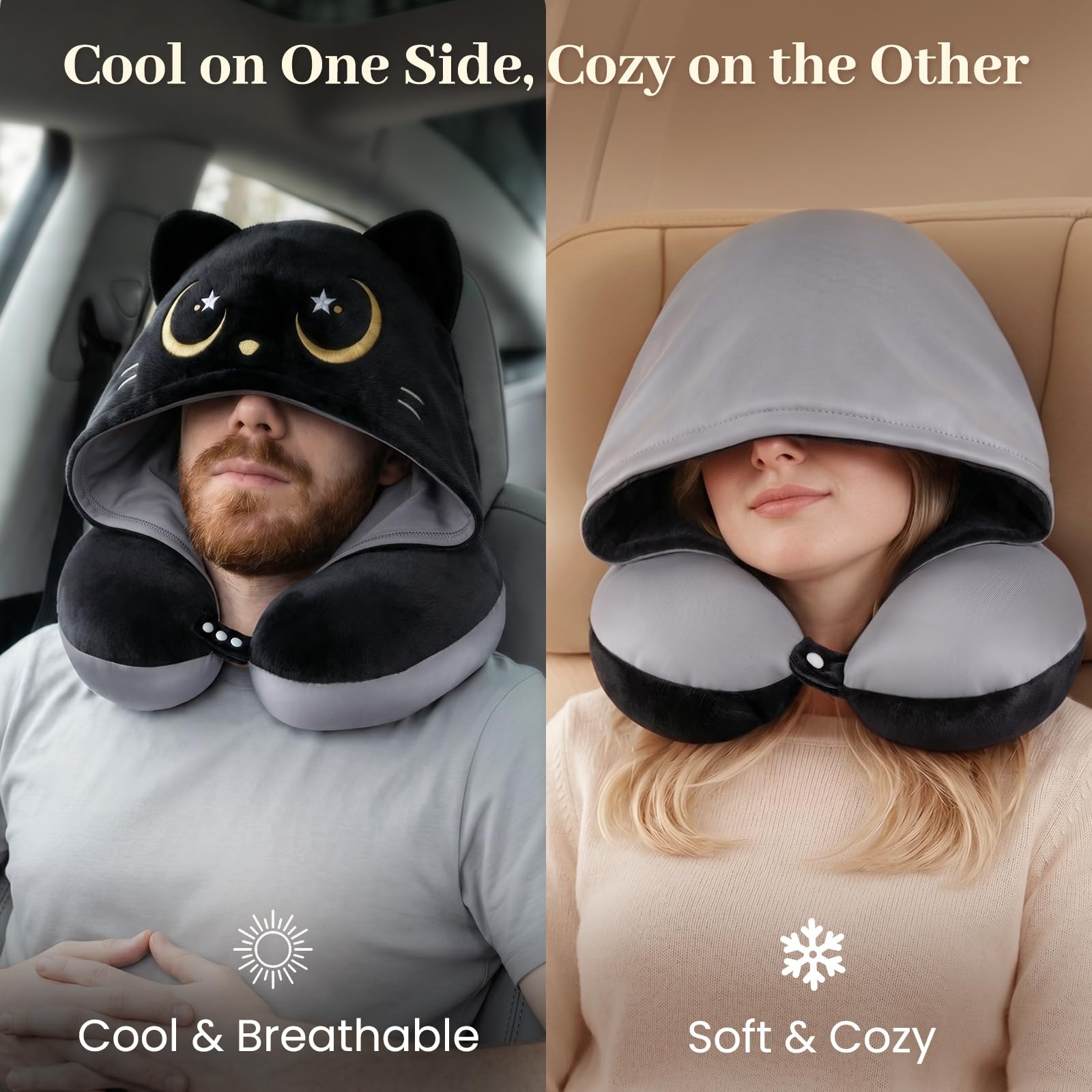 Mewaii two-color travel pillow design for versatility