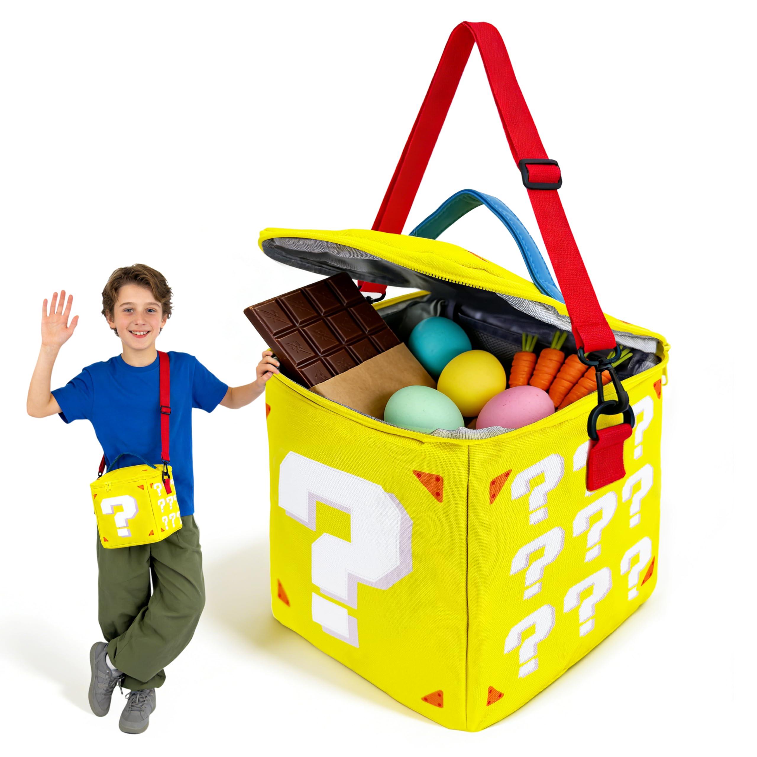 Mewcho Easter Basket bag main compartment for organized storage and easy access.