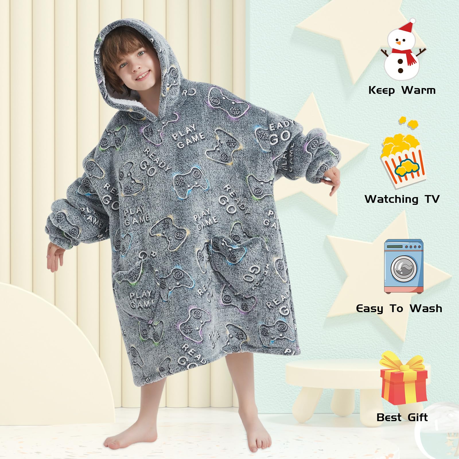 Mewkou oversized hoodie fit for growing kids, comfortable all day
