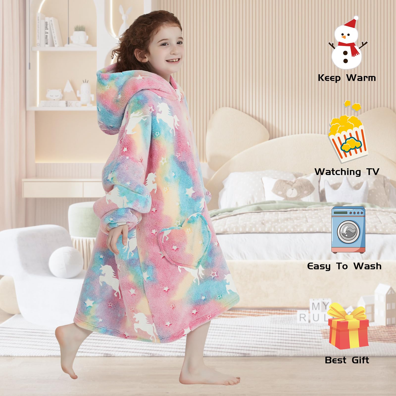 Mewkou plush sherpa and flannel blanket hoodie for cozy warmth.