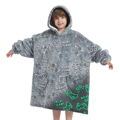 Mewkou wearable blanket hoodie for kids with hood keeps kids cozy during chilly evenings