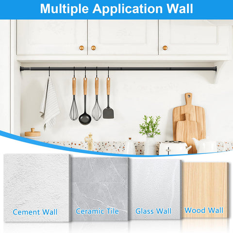 MEXAU adjustable tension rod fits 31-76 inches for windows and doorways.