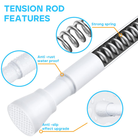 MEXAU tension installation on wall shows tool-free mounting on bricks or tile.