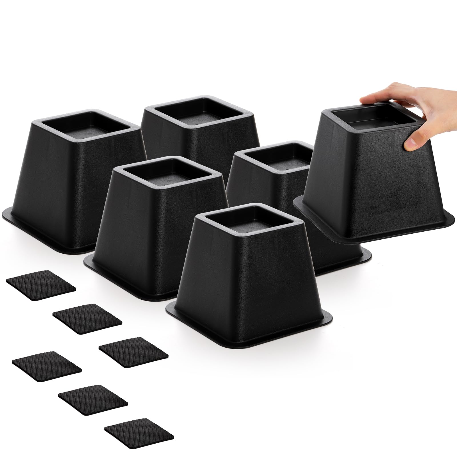 Mezchi 4-inch bed risers lift beds safely for more clearance.