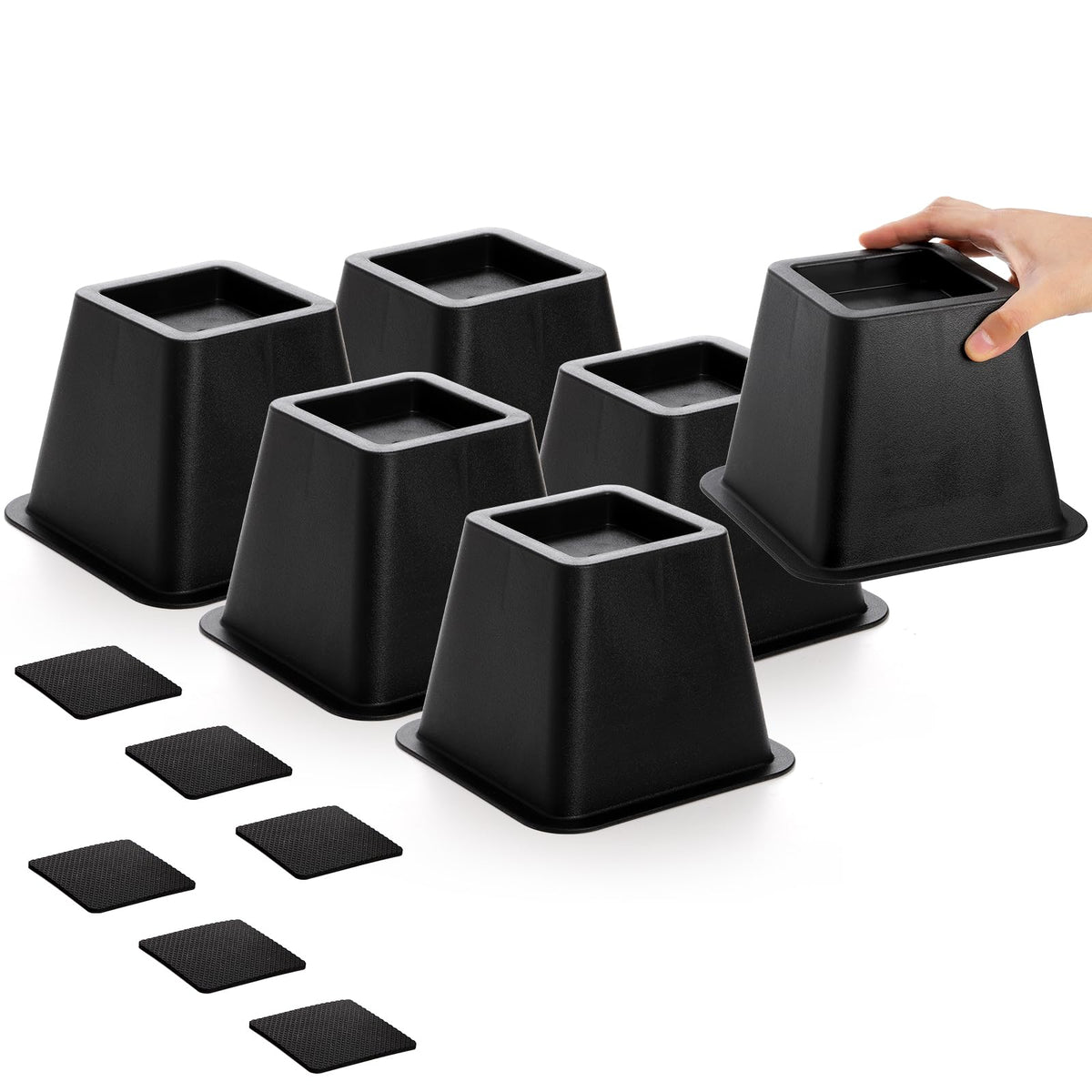 Mezchi 4-inch bed risers lift beds safely for more clearance.