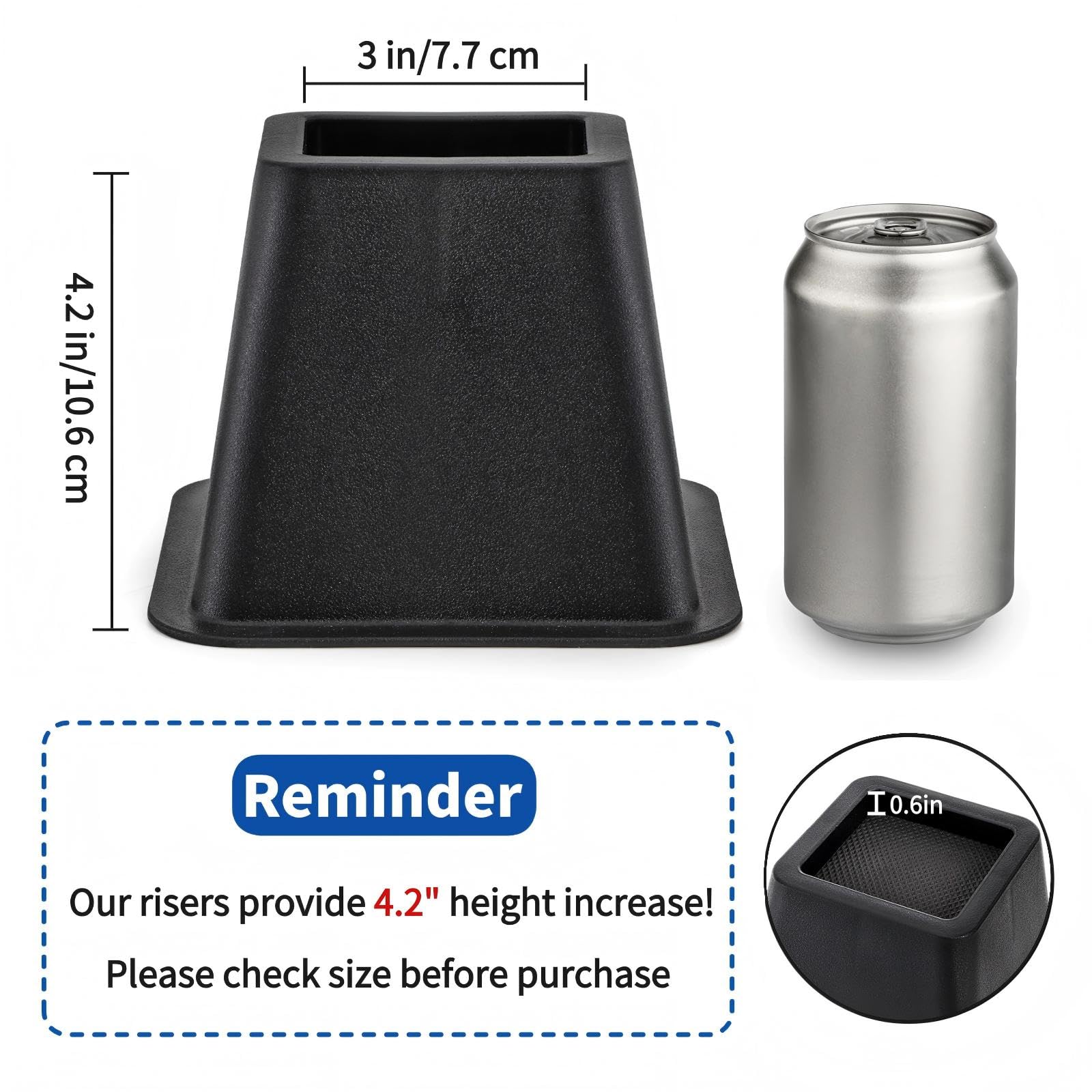 Mezchi heavy-duty ABS risers support up to 2,200 lbs.