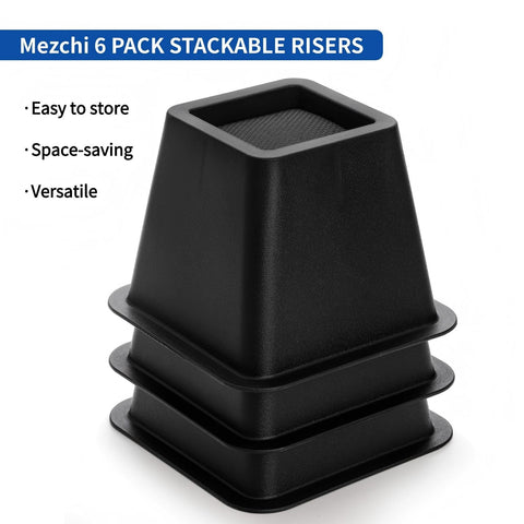 Mezchi risers fit legs up to 3 inches for versatility.