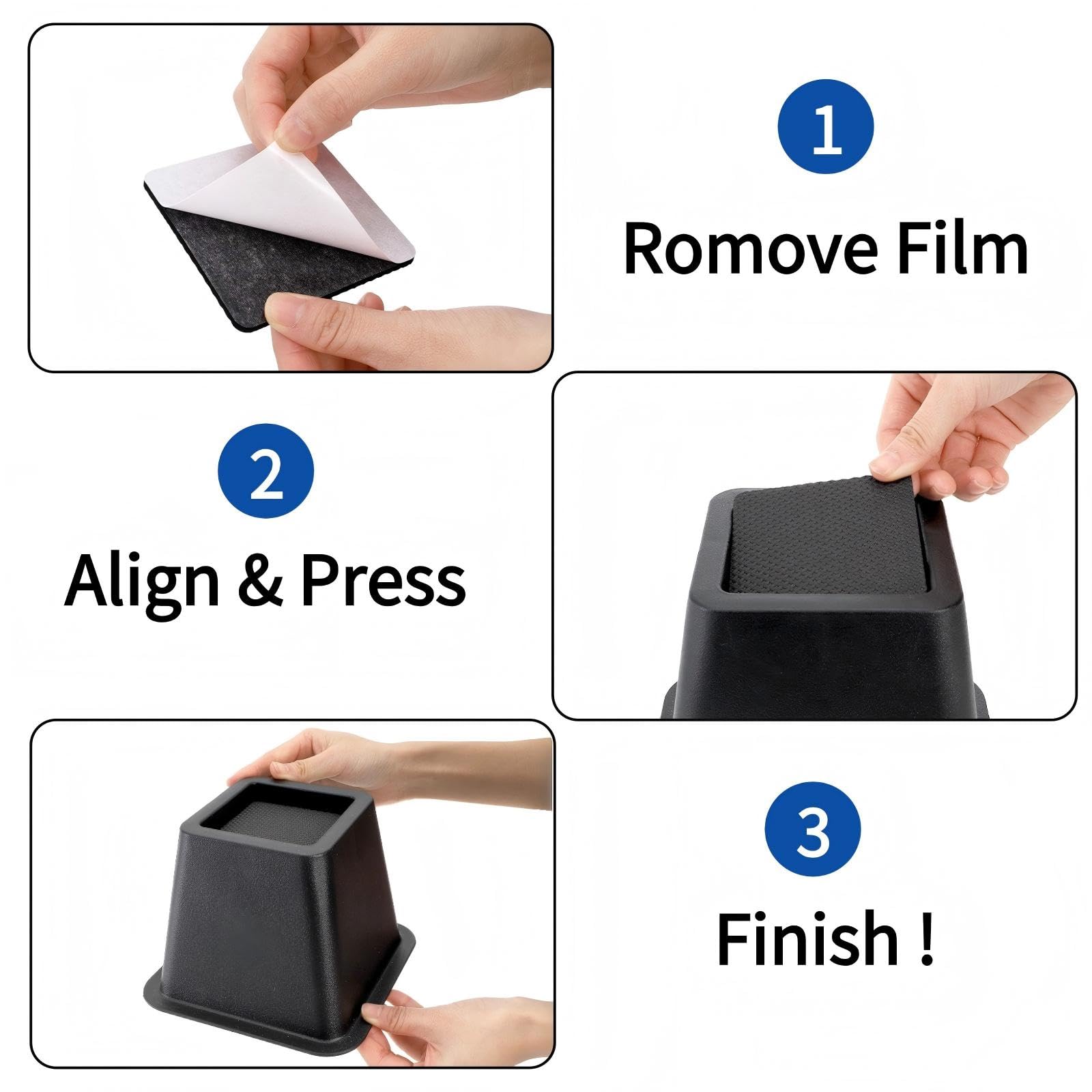 Mezchi under-bed storage becomes easier with four inches of lift.